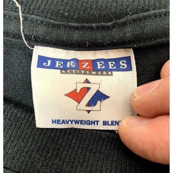 Jerzees 90s Vintage Thunder Black T-Shirt Size XL - Picture 3 of 4